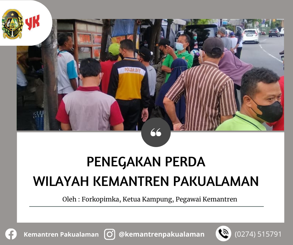 PENEGAKAN PERDA  WILAYAH KEMANTREN PAKUALAMAN