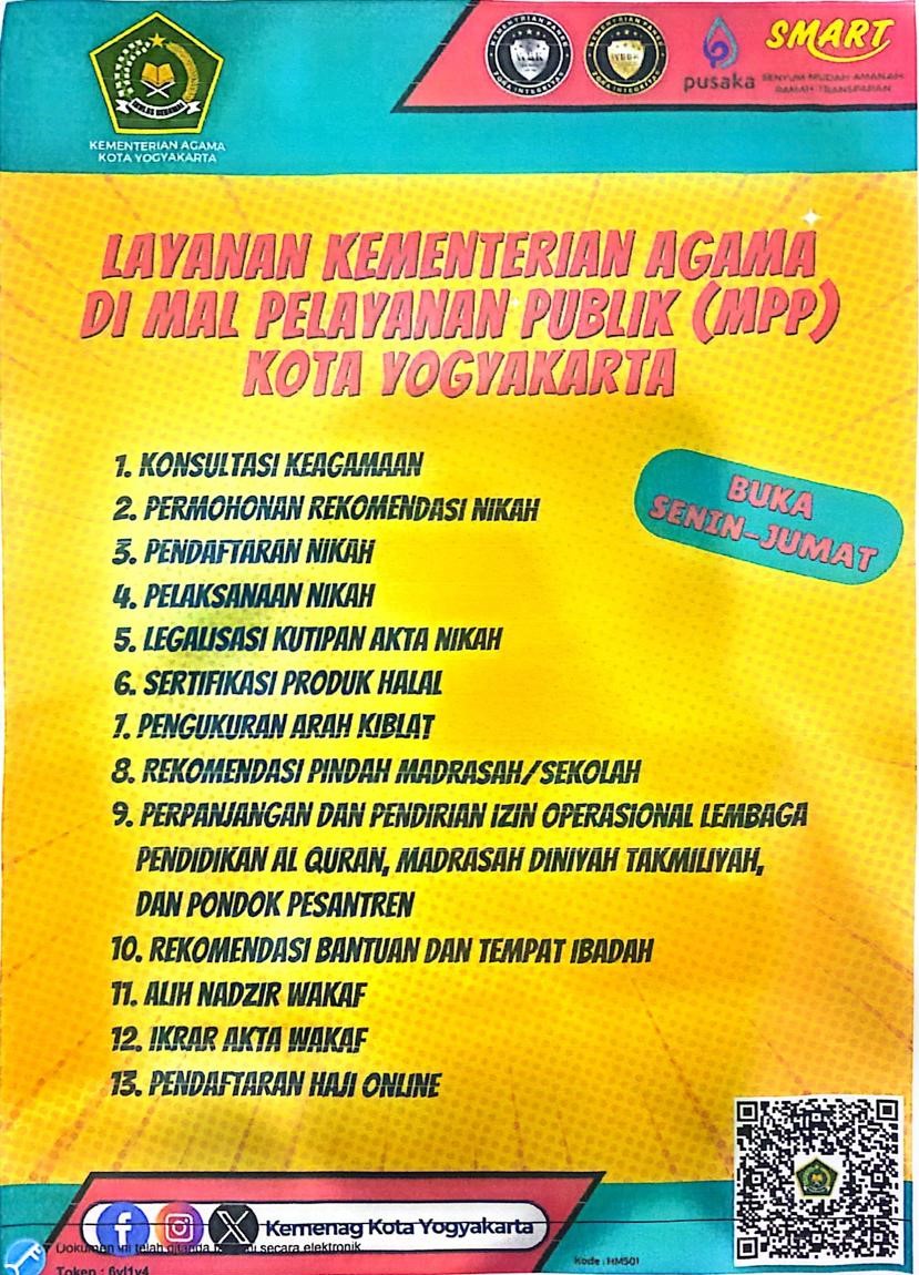 Penambanhan Layanan Keagamaan di Mall Pelayanan Publik Kota Yogyakarta