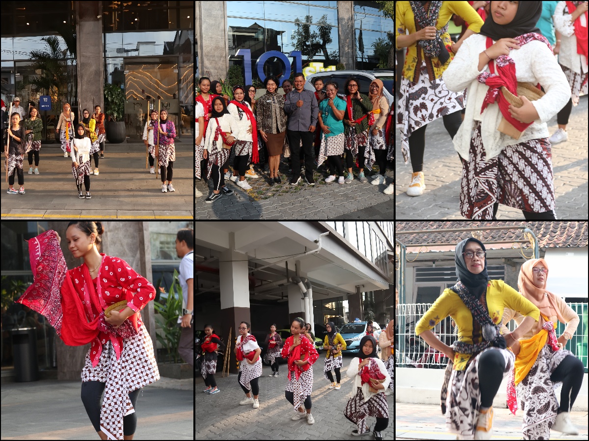 Performane Art Tari Penyambutan Tamu Kampung Menari Purwokinanti di 101 Hotel Style