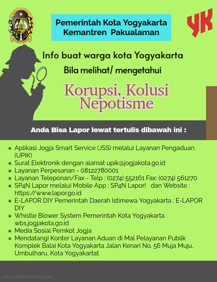 SOSIALISASI MEDIA PELAPORAN TINDAK PIDANA KORUPSI MELALUI POSTER